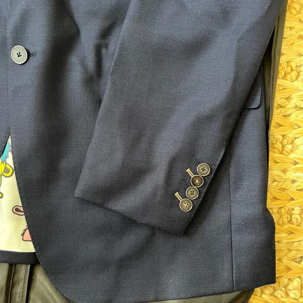NWT Grateful Dead Sharkskin Blue Dancing Bear Sport Coat. Size 48. NWT - Picture 7 of 10